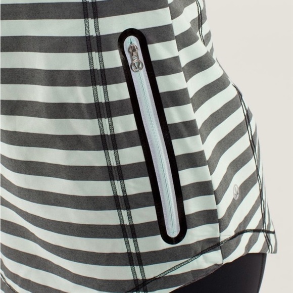 Lululemon Get Up And Glow Jacket Reflective 360 Sea Stripe Mint Moment Black 6 - Picture 10 of 16